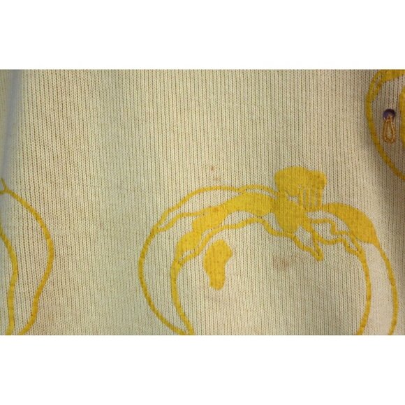 VINTAGE FALL AUTUMN YELLOW SWEATER - PUMPKINS BEADED DETAIL - SIZE M - Picture 3 of 7
